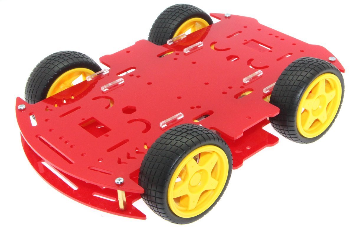 4WD Mobil Robot Platforması - Qırmızı