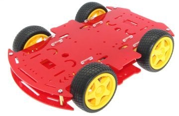 4WD Mobil Robot Platforması - Qırmızı