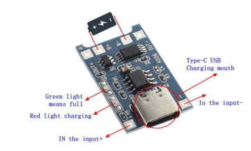 TP4056 3.7V Şarj Aleti - 5V 1A Lithium Battery Charger - TYPE C