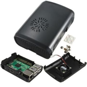 Raspberry Pi B+/2/3 Qara Fan ilə Uyğun Qutu