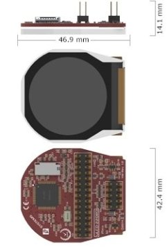 1.38'' Dairə TFT LCD Ekran - uLCD-220RD - Round TFT LCD Display