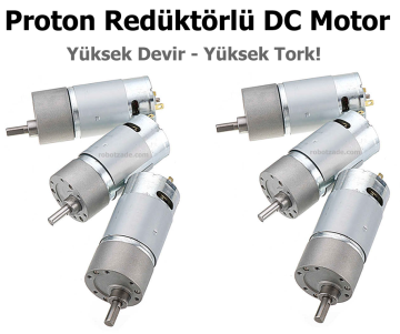 Proton 24V 2000 RPM Reduktorlu DC Motor