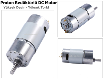 Proton 24V 2000 RPM Reduktorlu DC Motor