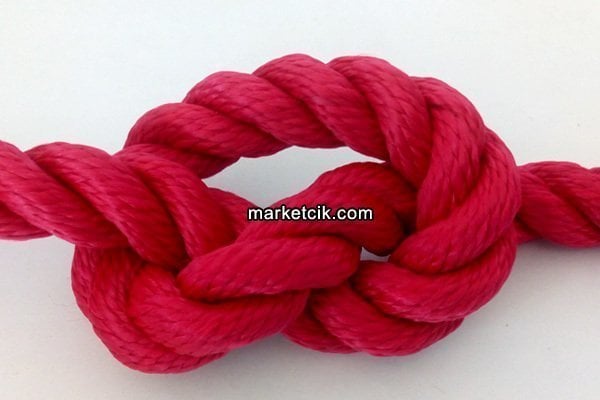 2cm Dekoratif Örgülü Kırmızı Halat Kablo, 1 Metre