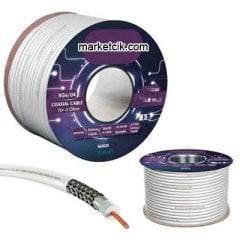 Kablocesitleri 100 metre RG6-U4 Bakır Uydu Çanak Anten Kablosu