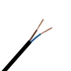 Kablocesitleri 2x0,50 mm Siyah Yassı TTR Kablo, Çok Damarlı Tesisat Avize Kablosu, 1 metre