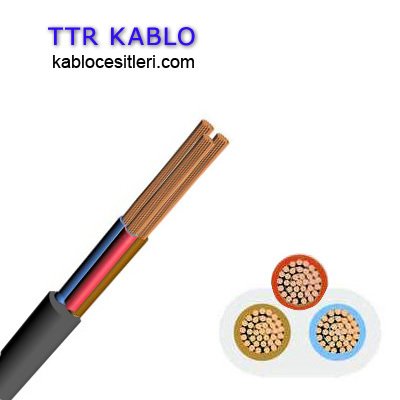 Öznur 3x1,5 mm Siyah TTR Kablo, Çok Damarlı Tesisat Kablosu, 100 metre