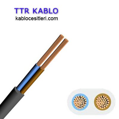 Öznur 2x0,75 mm Siyah TTR Kablo, Çok Damarlı Tesisat Kablosu, 100 metre