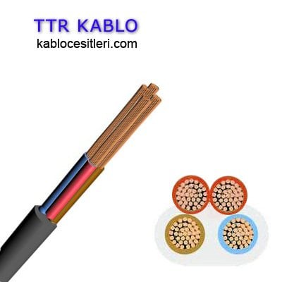 Öznur 4x1,5 mm Siyah TTR Kablo, Çok Damarlı Tesisat Kablosu, 100 metre