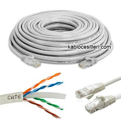 Kablocesitleri Cat6 Ethernet Kablosu 23 AWG Uçları Hazır İnternet Kablosu-10 metre