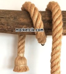 Ağaç ve Kütük Aydınlatma için 2 Ucu Duylu 2cm Dekoratif Halat Sarkıt, 1-2-3-4-5 metre 3 Metre - Porselen Duy