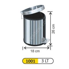 3 Litre Pedallı Çöp Kovası