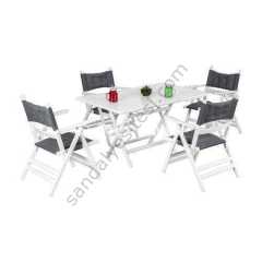 Anka Katlanır Ahşap Beyaz Masa 80x140