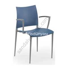Arma Alüminyum Ayaklı PP Plastik Sandalye Mavi