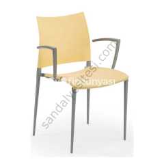 Arma Alüminyum Ayaklı PP Plastik Sandalye Sarı