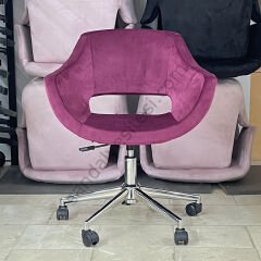 Store Krom Ayaklı Çalışma Koltuğu Bordo