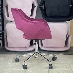 Store Krom Ayaklı Çalışma Koltuğu Bordo
