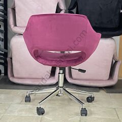 Store Krom Ayaklı Çalışma Koltuğu Bordo
