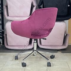 Store Krom Ayaklı Çalışma Koltuğu Bordo