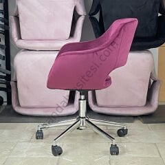Store Krom Ayaklı Çalışma Koltuğu Bordo