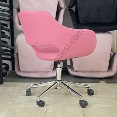 Store Krom Ayaklı Çalışma Koltuğu Lila