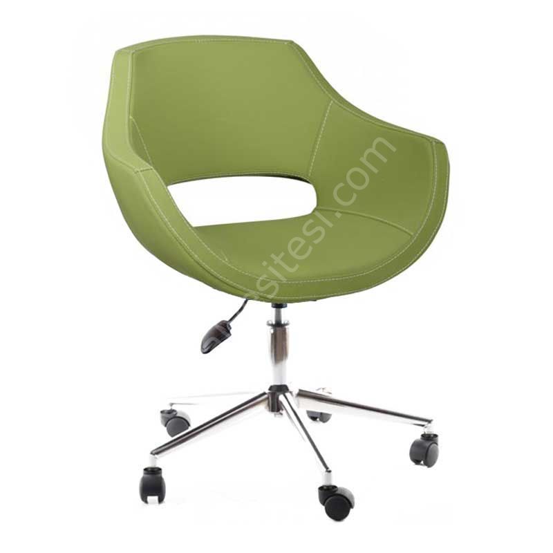 Store Krom Ayaklı Çalışma Koltuğu Yeşil