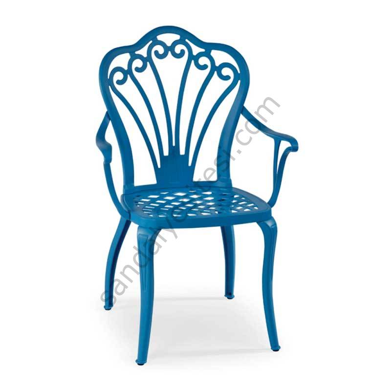 Teton Alüminyum Kollu Döküm Sandalye Mavi