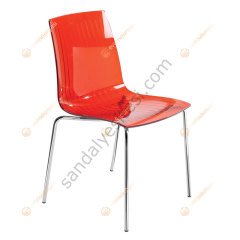 Tokyo Metal Ayaklı Polikarbon Sandalye Kırmızı