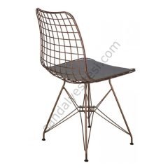 Kafes Tel Sandalye Bronz