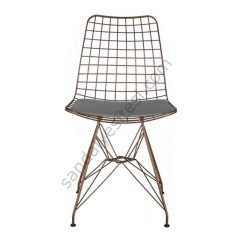 Kafes Tel Sandalye Bronz