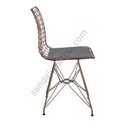 Kafes Tel Sandalye Bronz