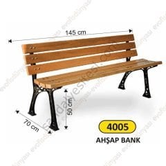 Kensa Döküm Ayaklı Ahşap Bank