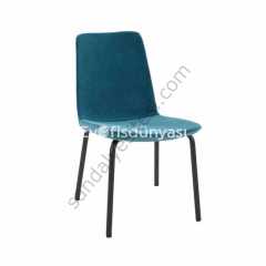 Two Boyalı Ayaklı Metal Sandalye Mavi