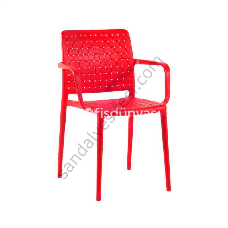 Vakame PP Kollu Plastik Sandalye Kırmızı