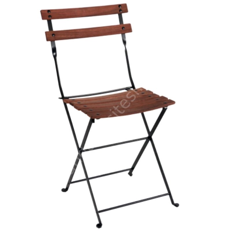 Biga Katlanır Metal Sandalye Ahşap Oturum