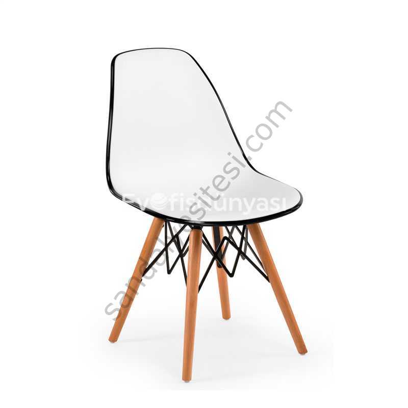 Veos Ahşap Ayaklı Plastik Sandalye 01