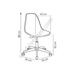 Veos Pad Krom Ayak Çalışma Koltuğu 05