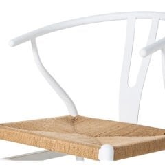 Wishbone Hasırlı Thonet Sandalye Beyaz