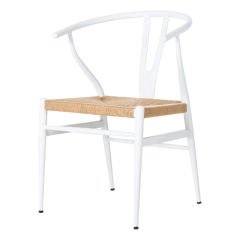 Wishbone Hasırlı Thonet Sandalye Beyaz