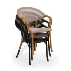 Luis Rattan Görünümlü Sandalye Krem