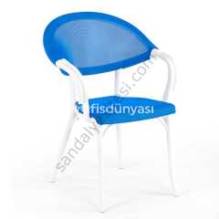 Luis Rattan Görünümlü Sandalye Mavi