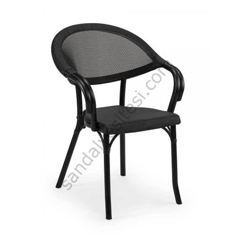 Luis Rattan Görünümlü Sandalye Siyah
