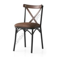 Yonca Tonet Siyah Kahve Metal Sandalye
