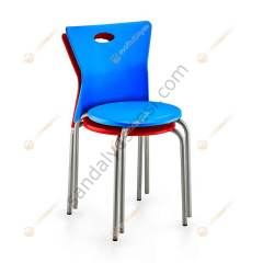 Dergan Metal Ayaklı Plastik Sandalye Mavi
