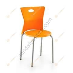 Dergan Metal Ayaklı Plastik Sandalye Turuncu