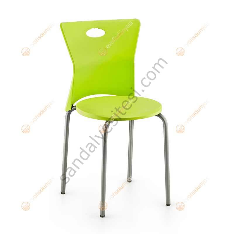 Dergan Metal Ayaklı Plastik Sandalye Yeşil