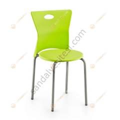 Dergan Metal Ayaklı Plastik Sandalye Yeşil