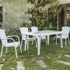 Milano 90x150 cm Rattan 6 Kişilik Camlı Masa Takımı