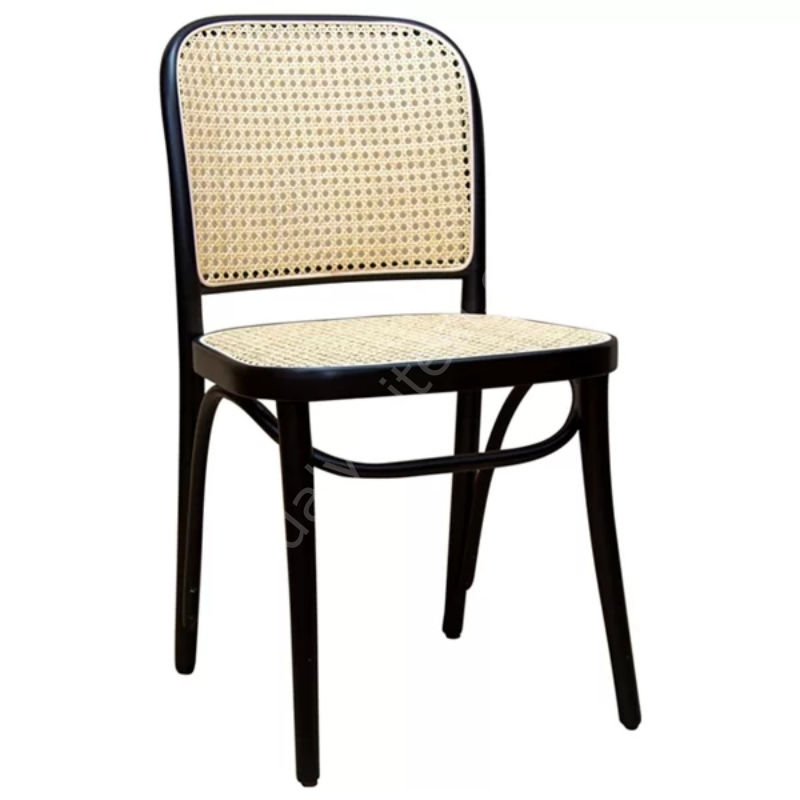 Draf Hazeranlı Thonet Sandalye Siyah