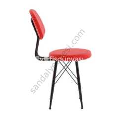 Eko Metal Ayaklı Cafe Sandalyesi Kırmızı